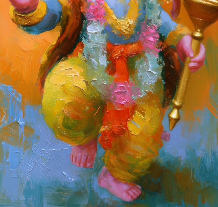 Bala Hanuman art Poster Print | Premium Hindu Wall Art Poster for Home & Temple Décor