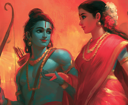 Sri Rama Returns to Ayodhya in Pushpaka Vimana Art Digital Download | Hd Image file download