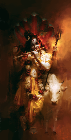 Shiva Keshava Digital HD Artwork Download | Sri Krishna as Lord Shiva | High Resolution Printable Wall Art