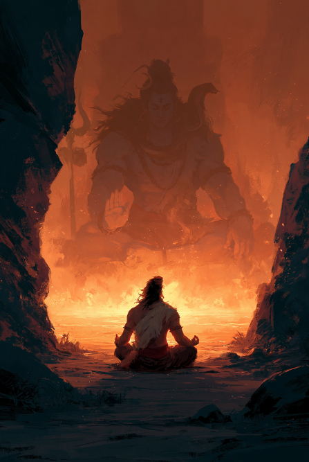 Lord Shiva Meditation Abstract Art | High Resolution image suitable for bigger prints
