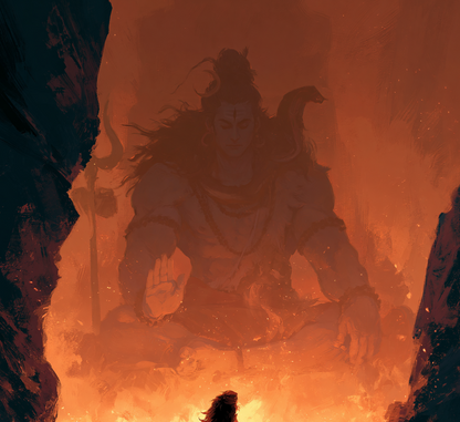 Lord Shiva Meditation Abstract Art | High Resolution image suitable for bigger prints