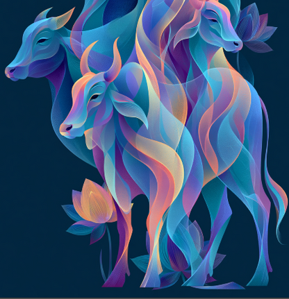 Abstract Cow Poster | Premium Animal Wall Art | Modern Spiritual Cow Poster Print