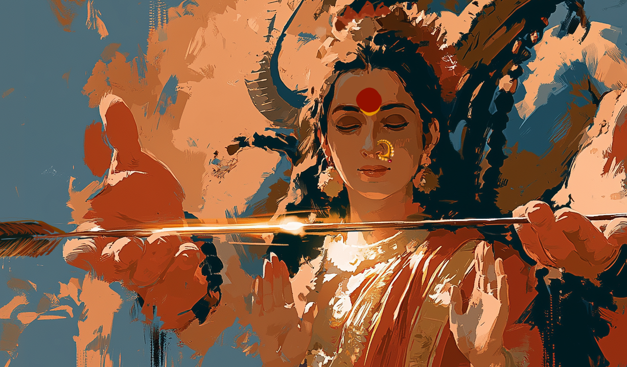 Kiratarjuniya Unframed Canvas Print | Shiva Grants Pashupatastra to Arjuna | Premium Polycanvas Wall Art