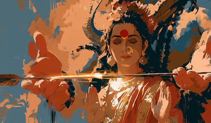 Kiratarjuniya Unframed Canvas Print | Shiva Grants Pashupatastra to Arjuna | Premium Polycanvas Wall Art