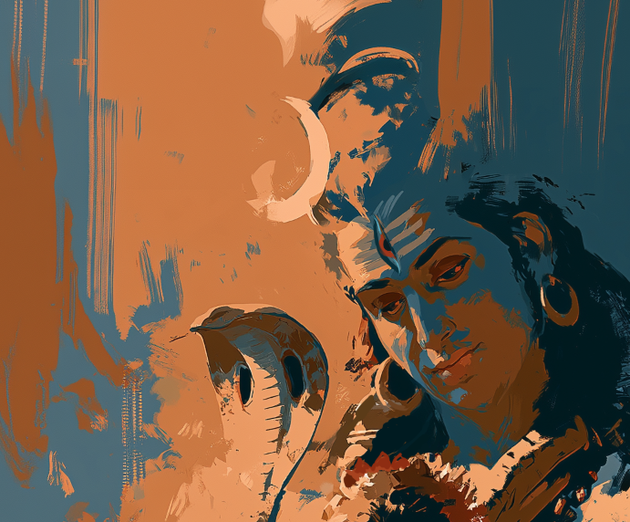 Kiratarjuniya Unframed Canvas Print | Shiva Grants Pashupatastra to Arjuna | Premium Polycanvas Wall Art