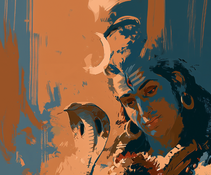 Kiratarjuniya Unframed Canvas Print | Shiva Grants Pashupatastra to Arjuna | Premium Polycanvas Wall Art