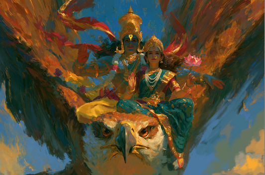 Lord Vittala and Rukmini Devi on Garuda art Digital Download | suitable for bigger prints