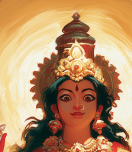 Hinglaj Mata Granting Refuge to Two Kshatriya Princes from Lord Parashurama | HD Digital Download