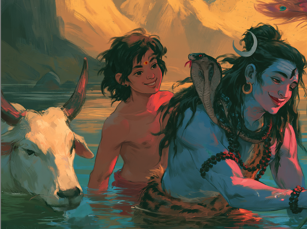Lord Shiva Parvati Family Digital Download | Shiva Parivar with Baby Ganesha & Kartikeya | Kailash Divine Family Art | HD Printable Hindu Soft Copy PNG