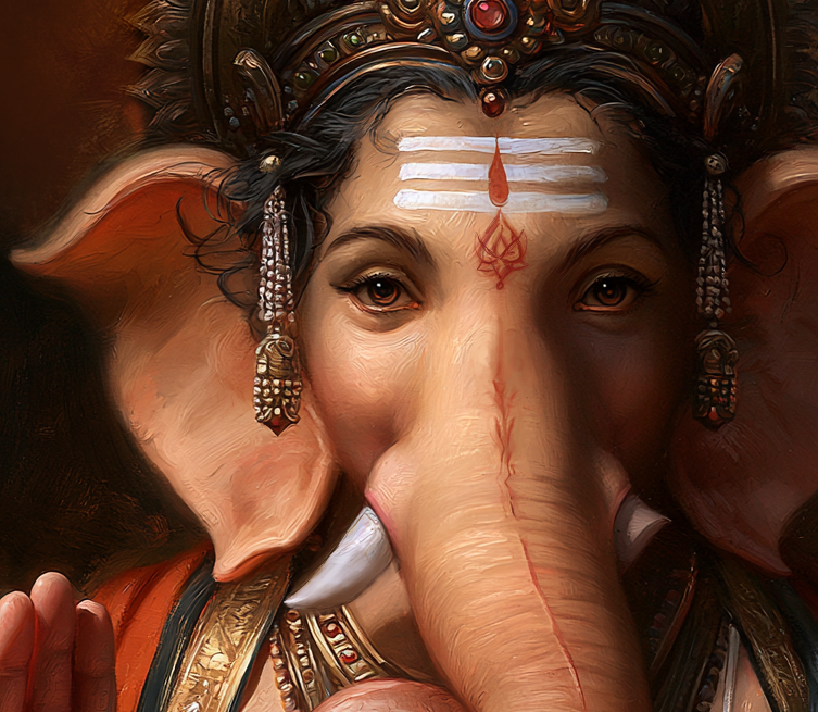 Lord Ganesha Digital Artwork | Sri Ganesha Devotional Art | Hindu God Wall Art | HD Printable Spiritual Art | Ganpati Soft Copy Download