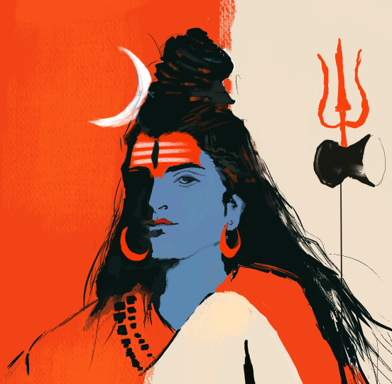 Vrishabha in Kaliyuga Standing on One Leg Digital Download | Lord Shiva Dharma Rakshaka Art | Sanatana Dharma Spiritual Artwork | HD Soft Copy