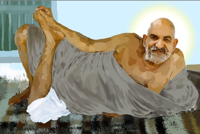 Neem Karoli Baba Reclining Poster | Maharaj Ji Devotional Wall Art | Spiritual Guru Poster | Hindu Saint Home Décor | Meaningful Gift