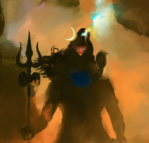 Abstract Shiva and Nandi Digital Download | Lord Shiva with Nandi Hindu Spiritual Art | Modern Devotional HD Digital Soft Copy