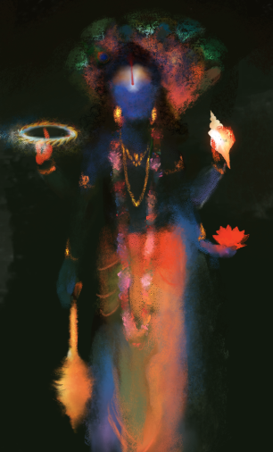 Sri Maha Vishnu Abstract Art Digital Download | Lord Vishnu HD Digital Art | Hindu Devotional Printable Wall Art | Spiritual Artwork