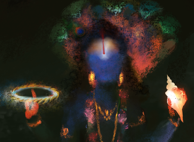 Sri Maha Vishnu Abstract Art Digital Download | Lord Vishnu HD Digital Art | Hindu Devotional Printable Wall Art | Spiritual Artwork