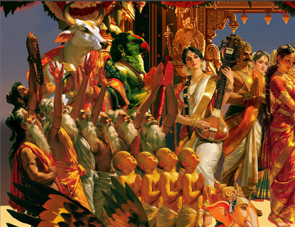 Meenakshi Sundareshwarar Kalyanam Photo Frame | Goddess Meenakshi & Lord Shiva Divine Wedding | Hindu Devotional Wall Art