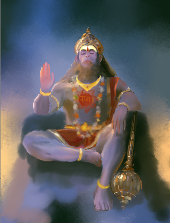 Lord Hanuman Digital Art | Hanuman Ji HD Digital Download | Hindu Devotional Printable Wall Art | Spiritual Artwork