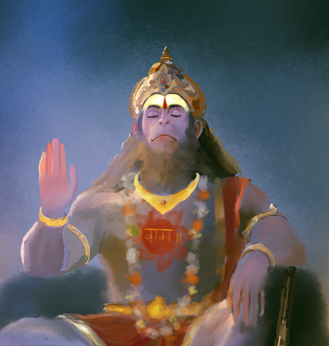 Lord Hanuman Digital Art | Hanuman Ji HD Digital Download | Hindu Devotional Printable Wall Art | Spiritual Artwork