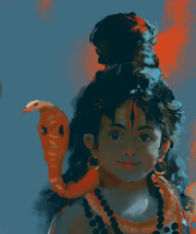 Batuka Bhairava Poster | Lord Bhairava Hindu Devotional Wall Art | Spiritual Poster Print