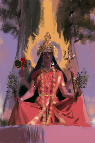 Goddess Mariyamma Poster | Mariamman Devi Hindu Devotional Wall Art | Spiritual Poster Print