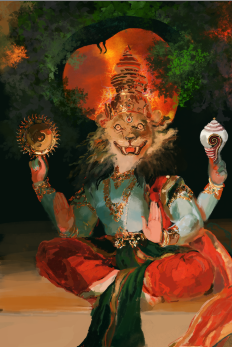 Narasimha Swamy Digital Download | Lord Narasimha HD Art | Hindu Devotional Printable Wall Art