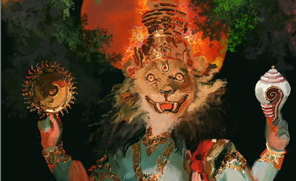 Narasimha Swamy Digital Download | Lord Narasimha HD Art | Hindu Devotional Printable Wall Art