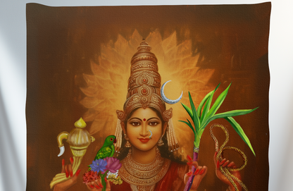 Lalitha Tripura Sundari Canvas Print Roll (Unframed) – Kanchi Kamakshi Devi Wall Art for Home Temple, Meditation & Spiritual Décor