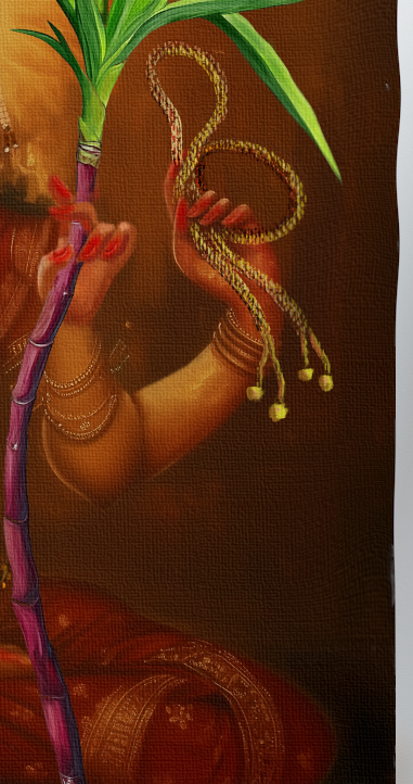 Lalitha Tripura Sundari Canvas Print Roll (Unframed) – Kanchi Kamakshi Devi Wall Art for Home Temple, Meditation & Spiritual Décor