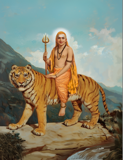 Male Mahadeshwara Swamy Canvas Wall Art | Lord Mahadeshwara of M.M. Hills | Vastu Protection Spiritual Gift | PolyCanvas Framed Décor