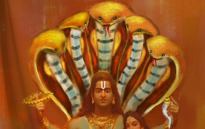 Lakshmi Narayan Canvas Print Roll (Unframed) – Vishnu and Lakshmi Wall Art for Home Temple, Wealth & Spiritual Décor