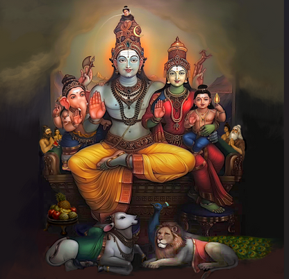 Shiva Parivar Poster – 300 GSM Divine Family Wall Art for Peace and Prosperity | Vastu Positive Decor