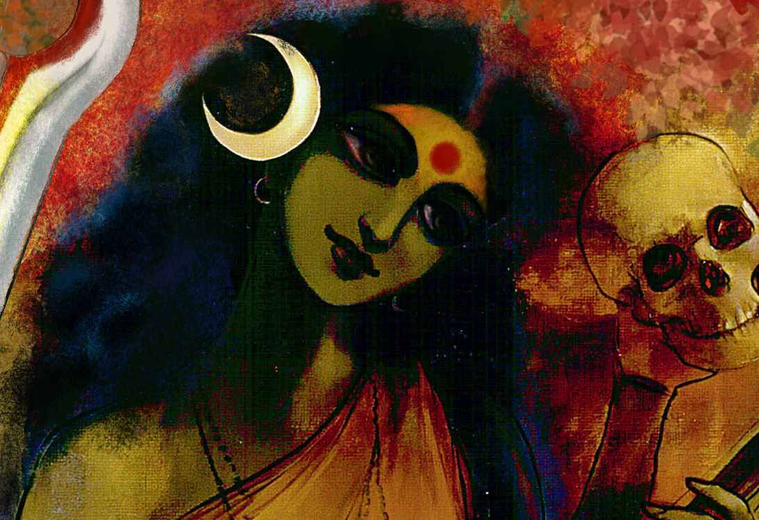 Sri Matangi Devi Canvas Frame | Ninth Mahavidya Goddess Wall Art | Premium Framed Spiritual Canvas