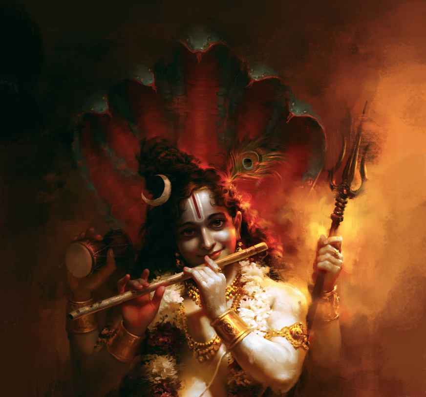 Shiva Keshava Digital HD Artwork Download | Sri Krishna as Lord Shiva | High Resolution Printable Wall Art