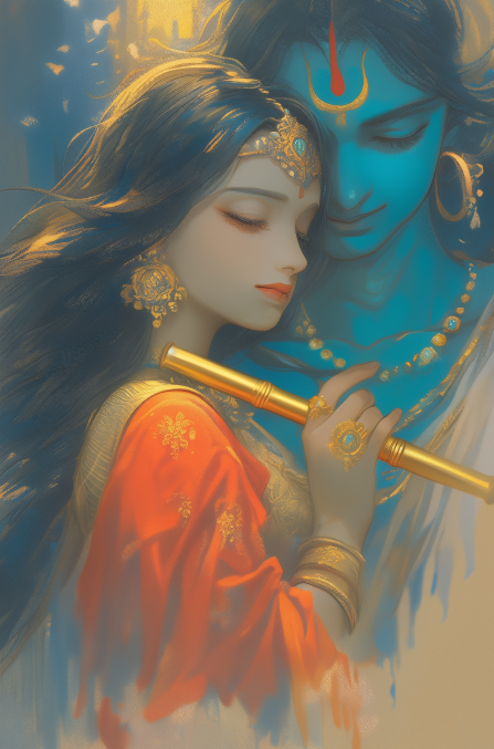 High-Resolution Digital Art of Radha Krishna - Instant Download
