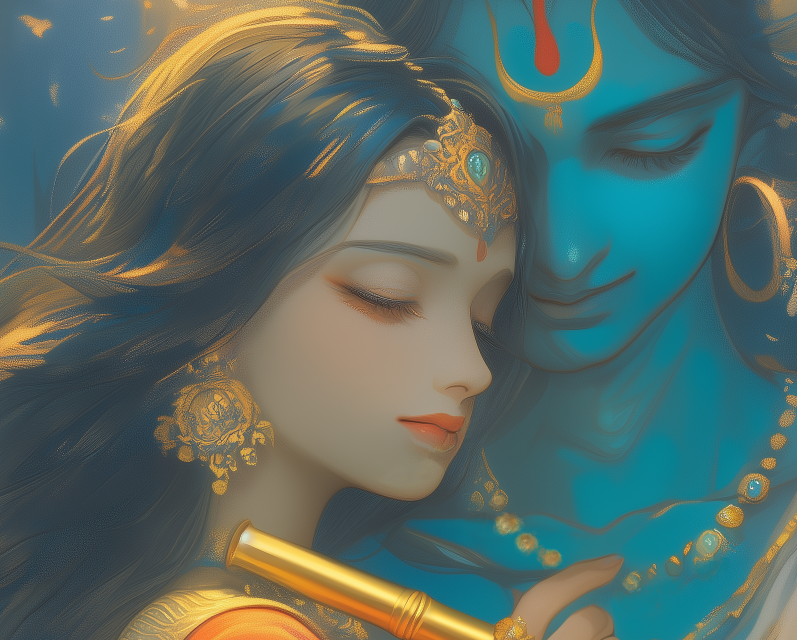 High-Resolution Digital Art of Radha Krishna - Instant Download