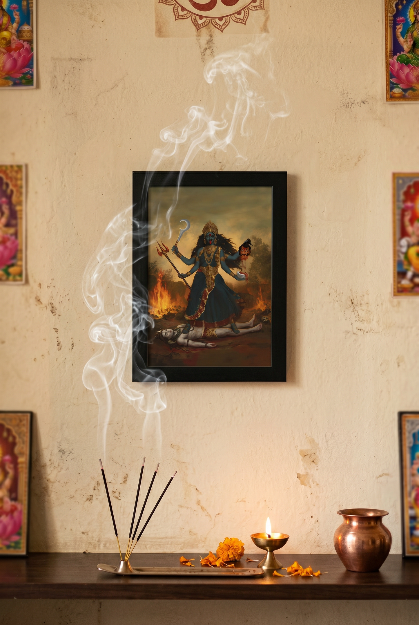 Maa Kali Photo Frame | Kali Mata Wall Art for Vastu & Protection | Spiritual Gift | Premium Laminated Glossy Finish