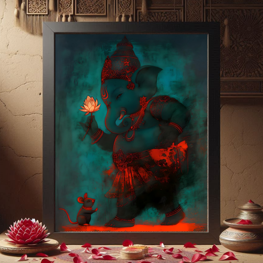 Ganesh Decor Frame | Ganesh Ji Frame Photo | Ganpati Bappa Frame | Perfect Gift for Devotees | 300 GSM Glossy Finish