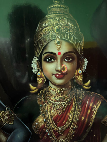 Panduranga Vitthala with Rukmini Devi Photo Frame – Divine Presence of Bhakti and Bliss | Laminated Glossy Art on 300 GSM Board