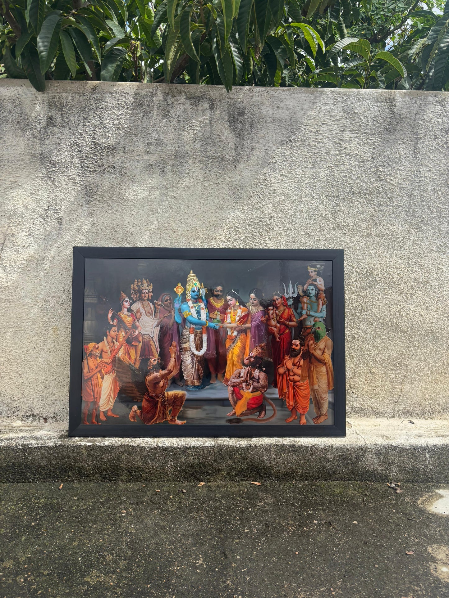 Srinivasa Kalyanam Photo Frame | Venkateswara Kalyanam Wall Art | 300 GSM Glossy Laminated(No Glass) | Vastu & Gift-Perfect