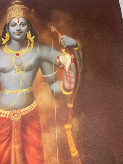 Sri Rama Canvas Print Roll (Unframed) – Lord Rama Wall Art for Home Temple, Study Room & Spiritual Décor