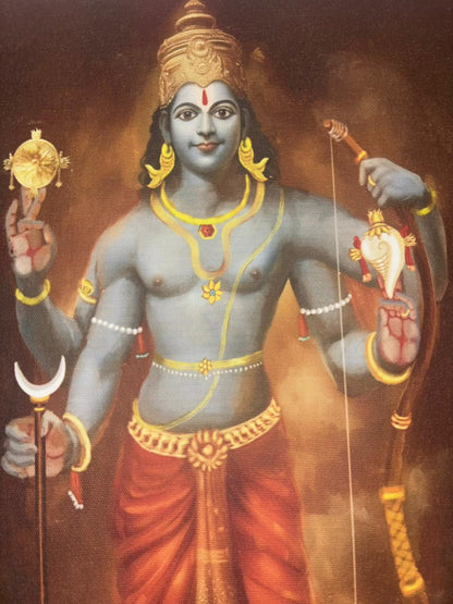 Sri Rama Canvas Print Roll (Unframed) – Lord Rama Wall Art for Home Temple, Study Room & Spiritual Décor