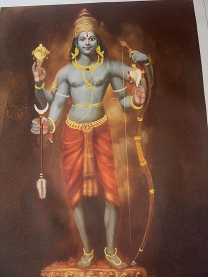 Sri Rama Canvas Print Roll (Unframed) – Lord Rama Wall Art for Home Temple, Study Room & Spiritual Décor