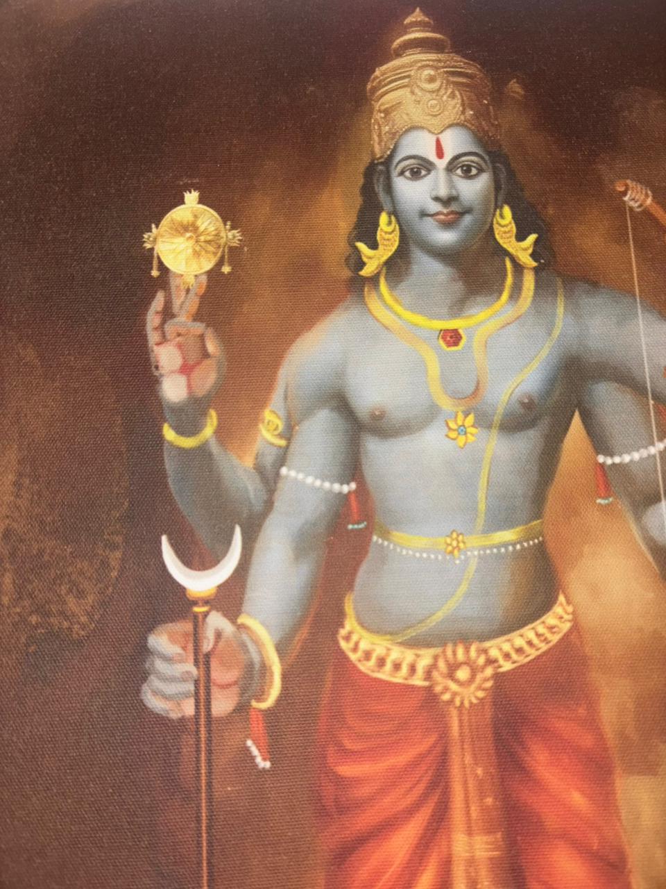 Sri Rama Canvas Print Roll (Unframed) – Lord Rama Wall Art for Home Temple, Study Room & Spiritual Décor