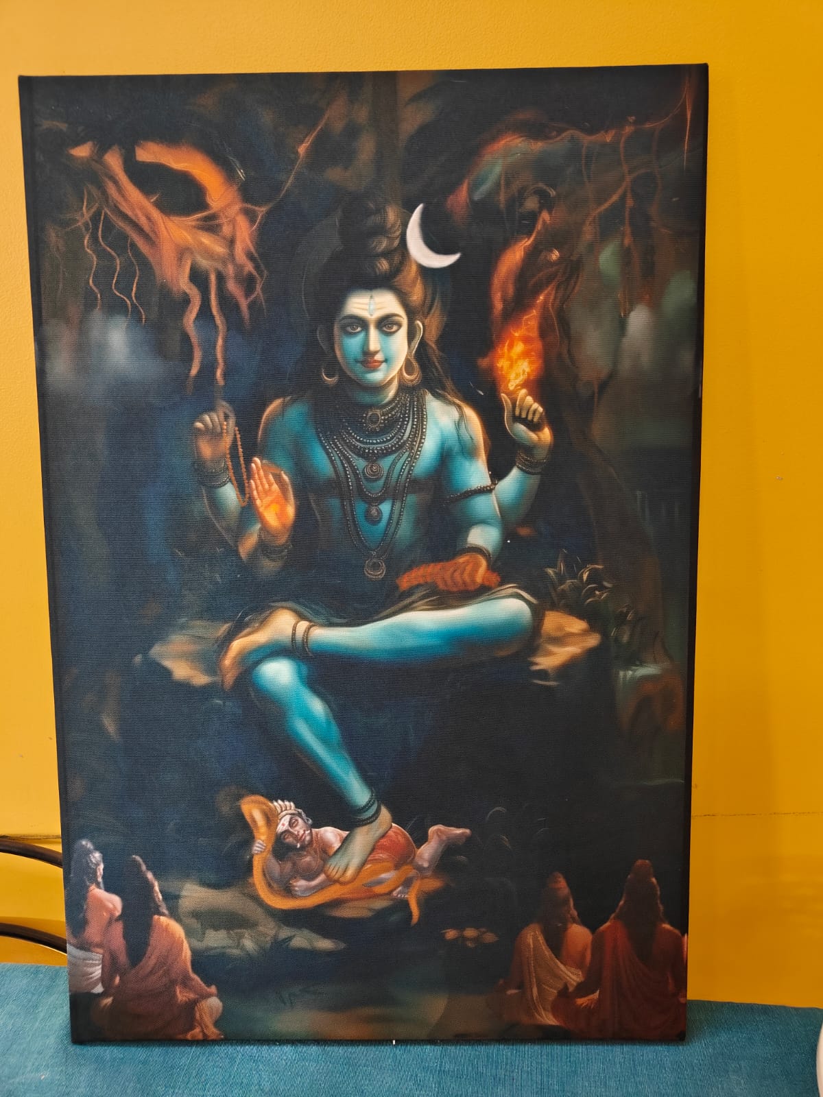 Dakshinamurthy Digital Painting on Canvas – Enlightening Wall Art for Home, Study, and Spiritual Decor