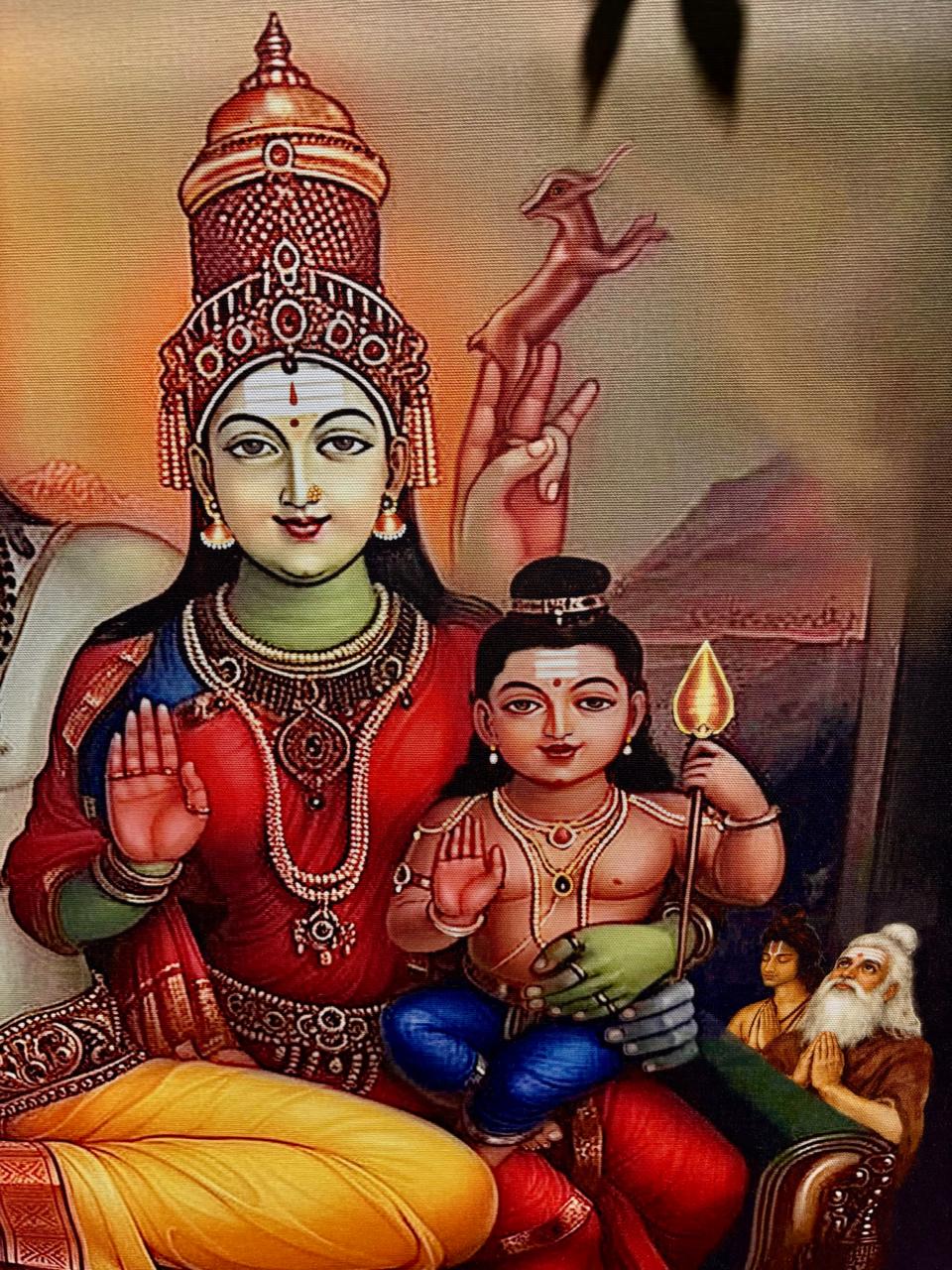 Shiva Parivar Canvas Print Roll (Unframed) – Lord Shiva Family Wall Art for Home Temple, Harmony & Spiritual Décor