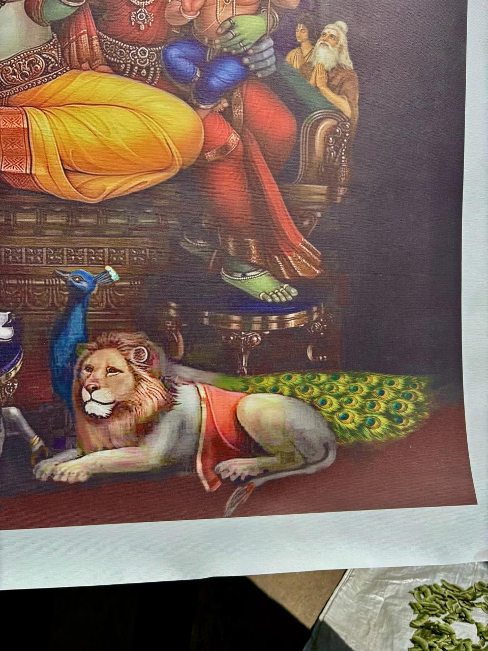 Shiva Parivar Canvas Print Roll (Unframed) – Lord Shiva Family Wall Art for Home Temple, Harmony & Spiritual Décor