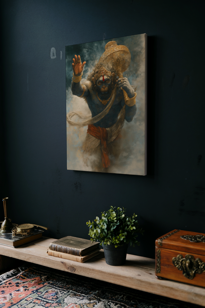 Hanuman Ji Digital Painting on Canvas – Divine Wall Art for Strength, Protection & Devotion