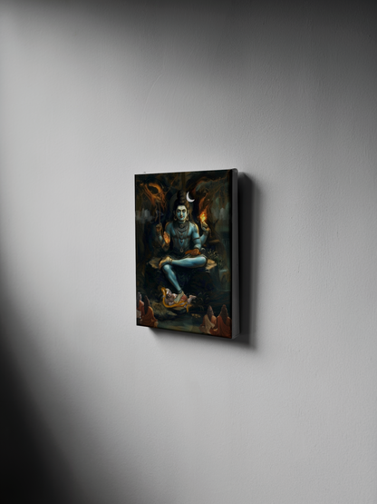 Dakshinamurthy Digital Painting on Canvas – Enlightening Wall Art for Home, Study, and Spiritual Decor