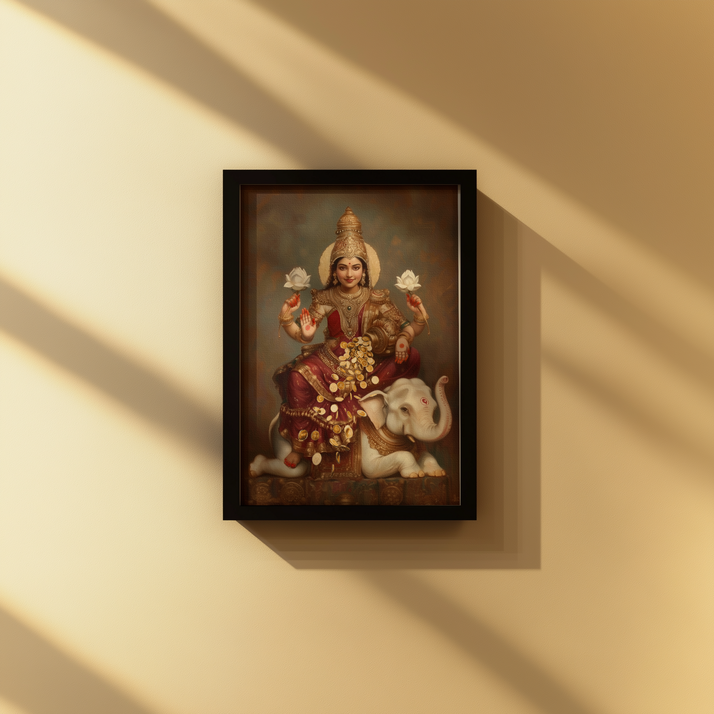 Devi Mahalakshmi – Framed Canvas Print glass protected photo frame