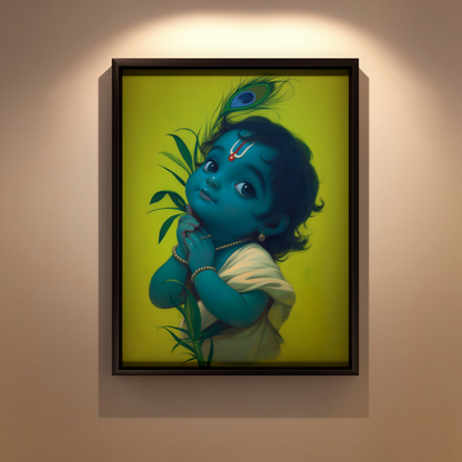 Adorable Bal Gopal Photo Frame | Laddu gopal | Baby Krishna| Perfect Gift for Krishna Devotees | 300 GSM Glossy Finish